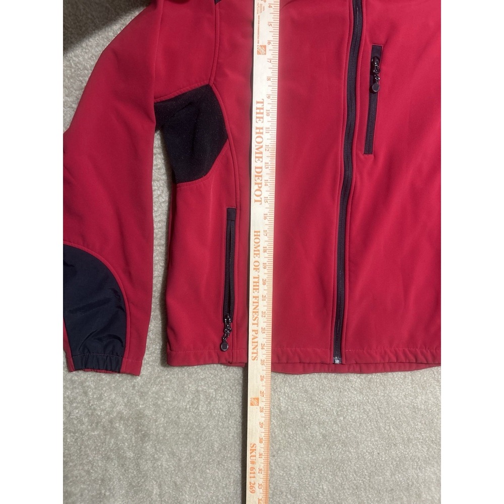 Black Diamond Jacket Mens Medium Red Black Softshell Fleece Lined Coat 5 Pockets - Picture 3 of 10
